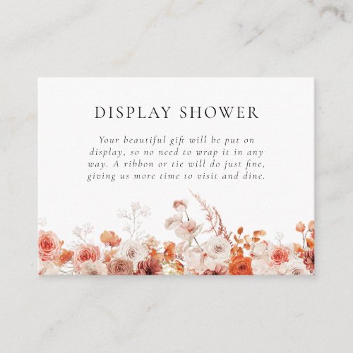 Fall Floral Bridal Shower Enclosure Card
