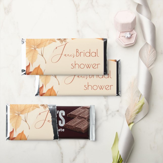 fall floral  bridal shower  hershey bar favors (Front)