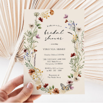 Fall Floral Bridal Shower Invitation | Zazzle