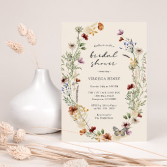 Fall Floral Bridal Shower Invitation | Zazzle