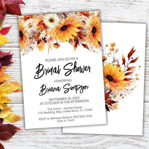 Fall Floral Bridal Shower Invitation