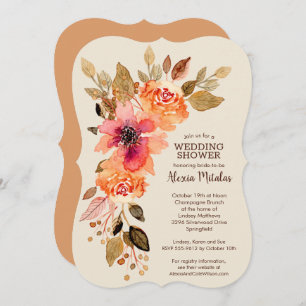 Fall Floral Bridal Shower Invitations