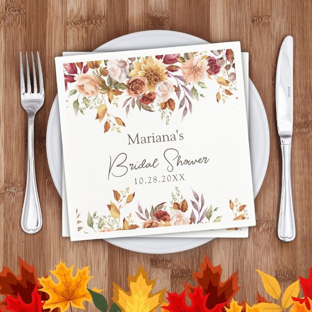 Fall Floral Bridal Shower Napkins (Creator Uploaded)