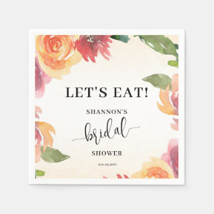 Fall Floral Bridal Shower Napkins