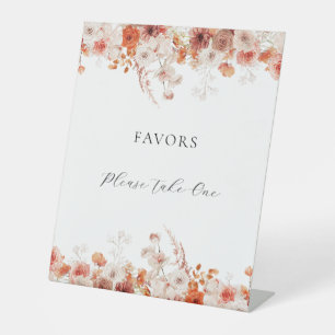 Fall Floral Bridal Shower Pedestal Sign