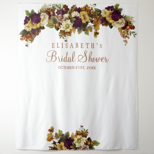 Fall floral bridal shower photo booth backdrop