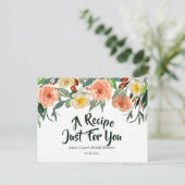 Fall Floral Bridal Shower Recipe Invitation Postcard (Standing Front)