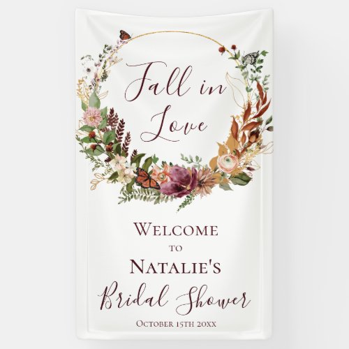 Fall Floral Bridal Shower Welcome  Banner