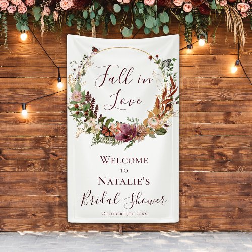 Fall Floral Bridal Shower Welcome  Banner