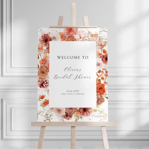 Fall Floral Bridal Shower Welcome Foam Board