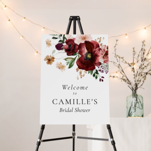 Fall Floral Bridal Shower Welcome Sign Foam Boards