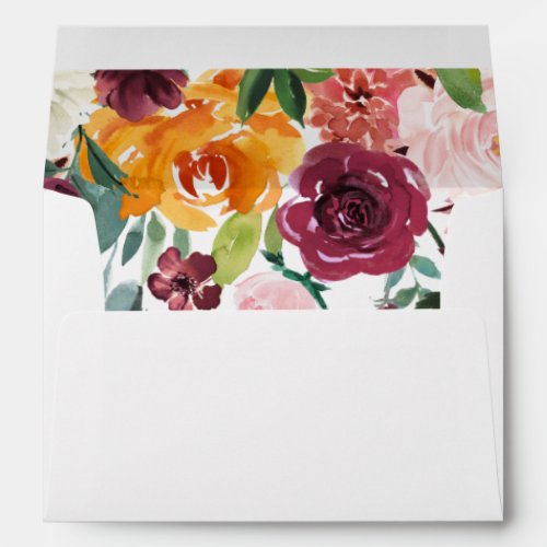Fall floral burgundy floral envelopes 5x7 card
