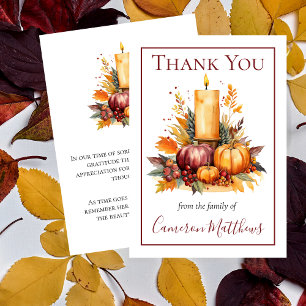 Fall Floral Candle Floral Bereavement Thank You