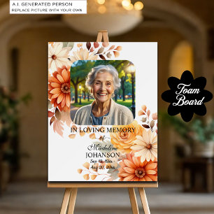 Fall Floral Celebration Of Life Funeral Foam Board