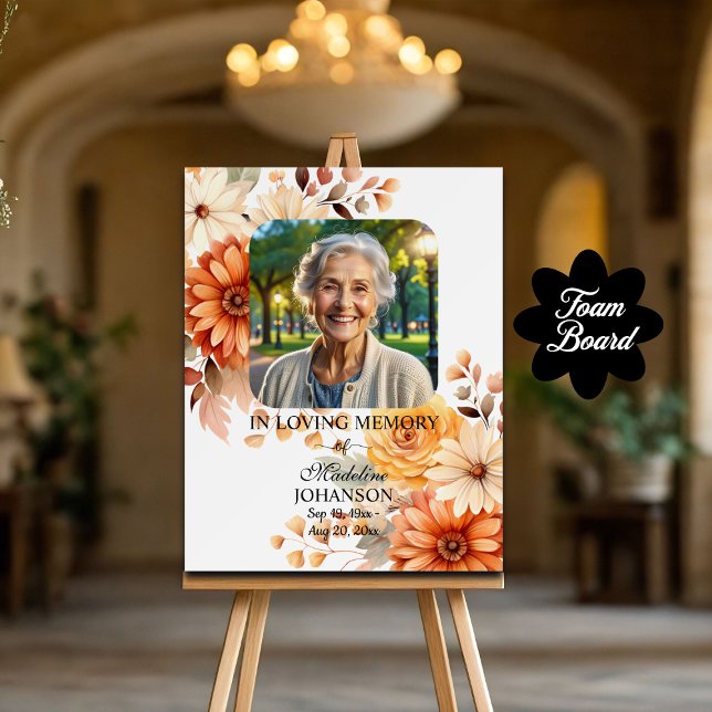 Fall Floral Celebration Of Life Funeral Foam Board (Creator Uploaded)