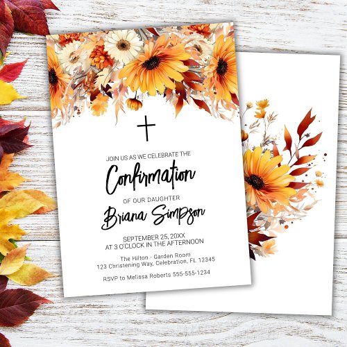 Fall Floral Confirmation Invitation