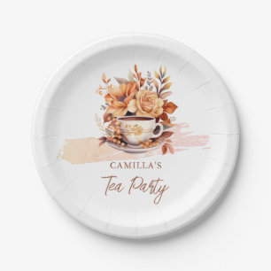 Fall Floral Cottage Core Teacup Tea Party Paper Plates