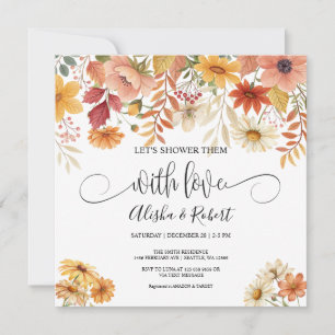 Fall Floral Couples Shower Invitation