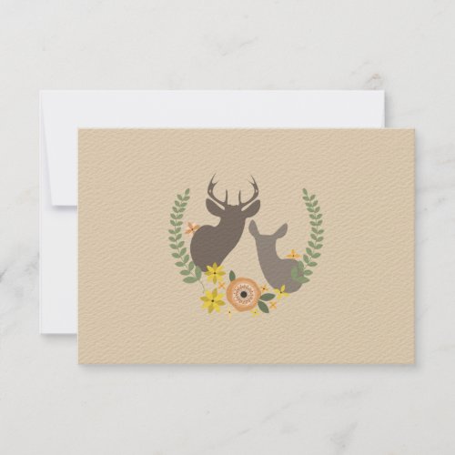 Fall Floral Deer Wedding RSVP