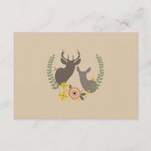 Fall Floral Deer Wedding RSVP Card