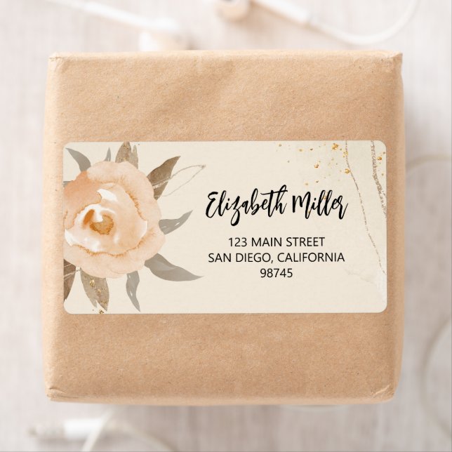 Fall Floral Elegant Large Address Label (Insitu)