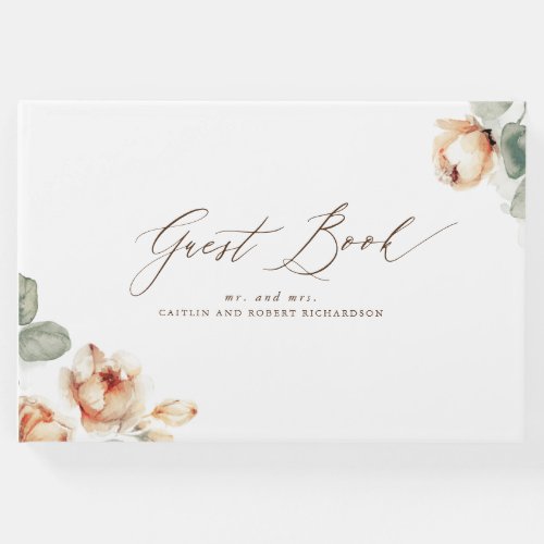 Fall Floral Elegant Wedding Guest Book