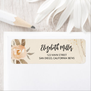 Fall Floral Elegant Wedding Return Address Label