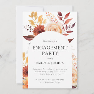 Fall Floral Engagement Party Invitation
