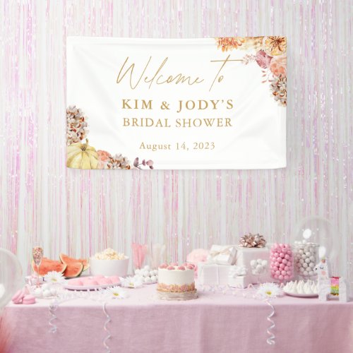 Fall Floral Fall In Love Bridal Shower Welcome  Banner
