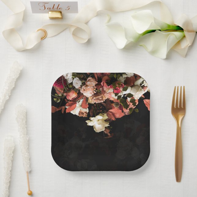"Fall Floral Fantasy" Paper Plates (Wedding)