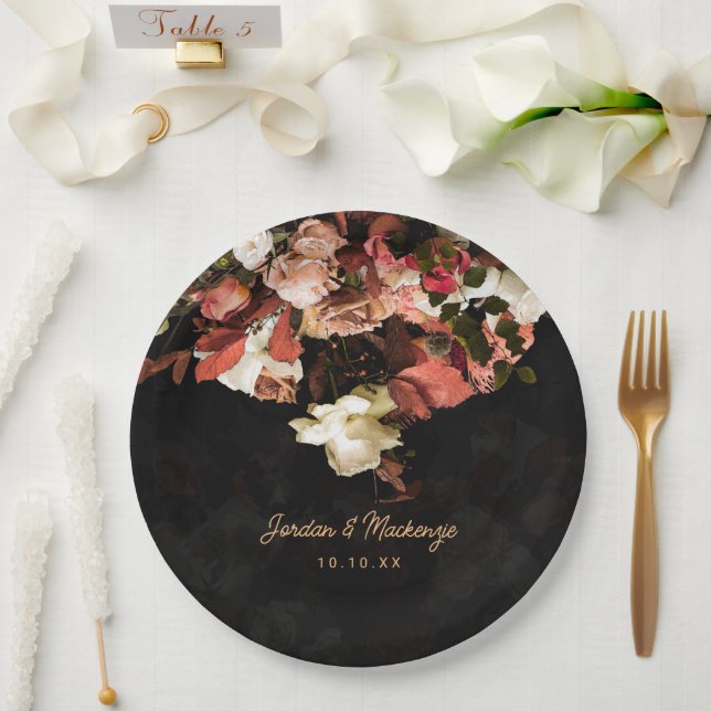 "Fall Floral Fantasy" Paper Plates (Wedding)