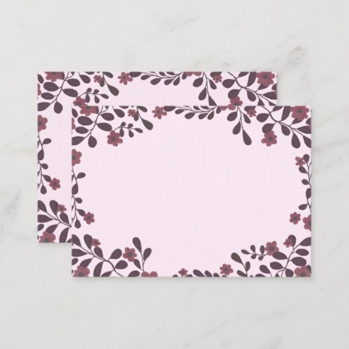 Fall Floral Frame Sweet Boho Flowers Custom Place Card