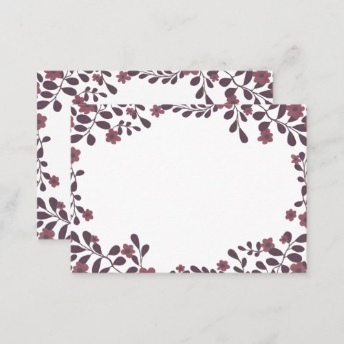 Fall Floral Frame Sweet Boho Flowers Custom Place Card