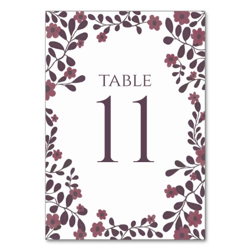 Fall Floral Frame Sweet Boho Flowers Custom Table Number