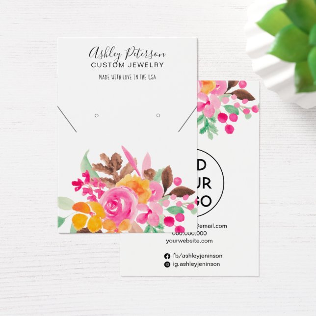 Fall floral girly jewelry earring necklace display (Desk)