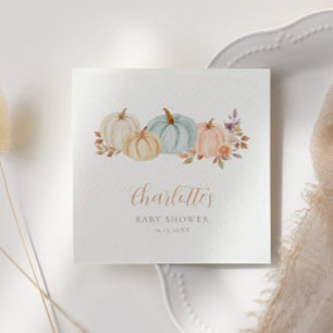 Fall Floral Little Pumpkin   Baby Shower Napkins