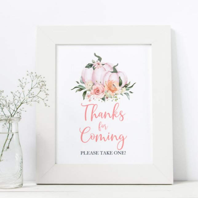 Fall Floral Little Pumpkin Thanks for Coming Poster (Creator Uploaded)