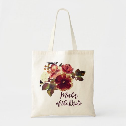 Fall Floral Mother of the Bride Wedding Gift Tote Bag