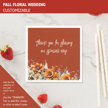 Fall Floral Napkins by invitationz at Zazzle