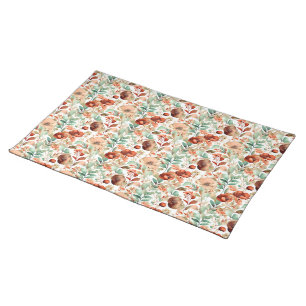 Fall floral pattern cloth placemat