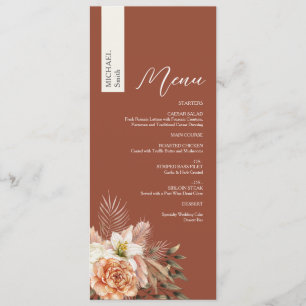 Fall Floral Personalized Wedding Menu