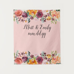 Fall Floral Photo Booth Prop Pink Wedding Backdrop