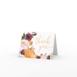 Fall floral pink burgundy little pumpkins thank you card Fall floral pink burgundy little pumpkins thank you card