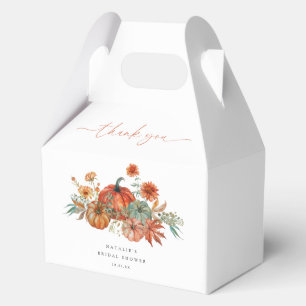 Fall Floral Pumpkin Bridal Shower Favor Boxes