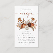 Fall Floral Pumpkin Bridal Shower Recipe Request