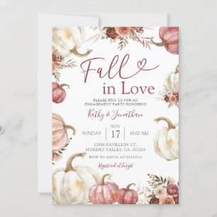 Fall Floral Pumpkin Engagement Party Invitation