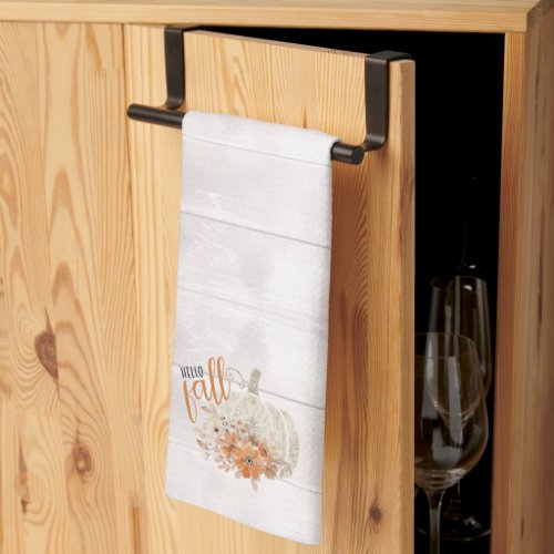 Fall Floral Pumpkin Kitchen Towel