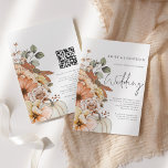 Fall Floral Pumpkin Script QR Code Wedding Invitat Invitation<br><div class="desc">Fall Floral Pumpkin Script QR Code Wedding. Add your QR code to your wedding website on the back makes this a convenient option for your guests to RSVP and see all the details without the need for separate RSVP and details cards. Your QR code will automatically generate when you rpelace...</div>