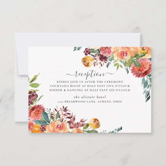 Fall Floral Reception Card (Front)