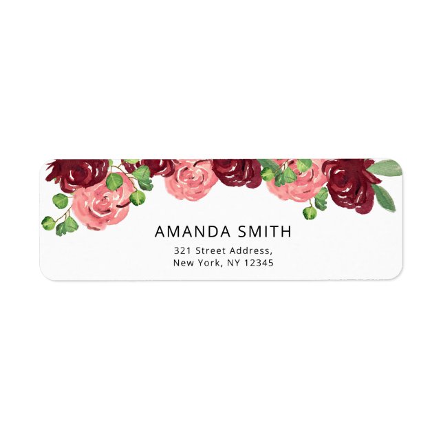 Fall floral return address label (Front)